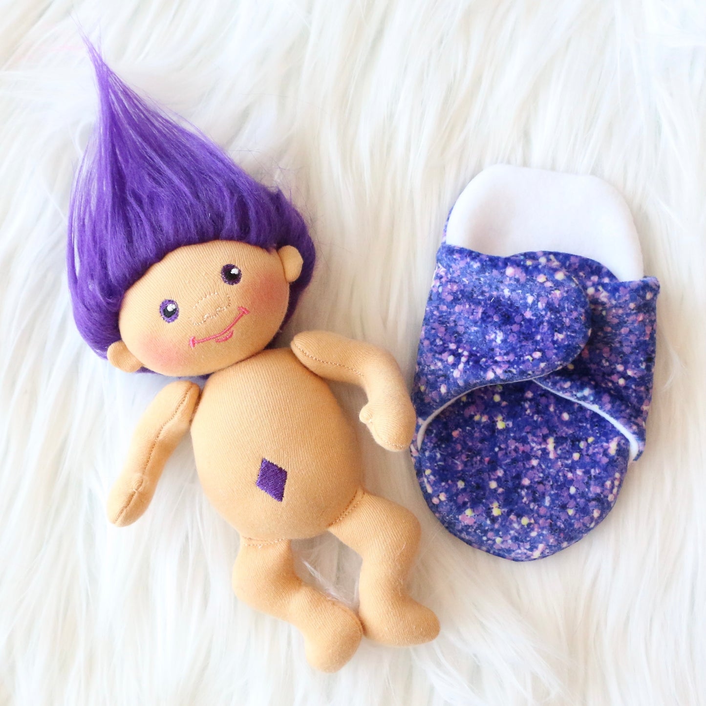 Purple Sparkle Troll Doll